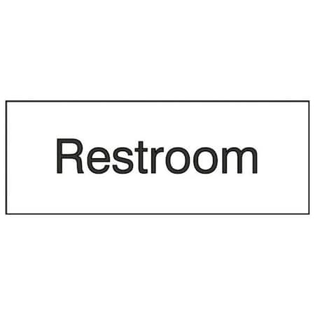 Accuform Restroom, Engraved Plastic, 3 in x 8 in PSG832WT